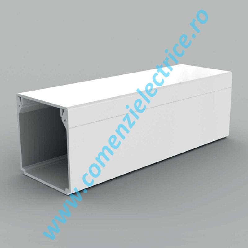 Canal cablu PVC+capac, margini drepte, 40x40, alb Kopos